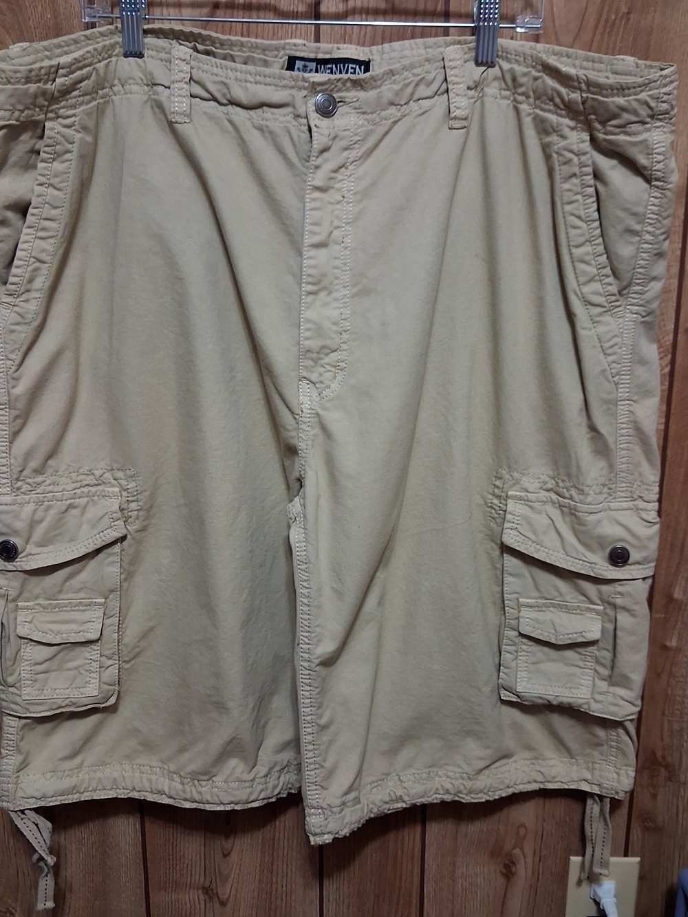 Men's 100% Cotton Cargo Shorts Multi Pockets 46 Natural Fibers WenVen